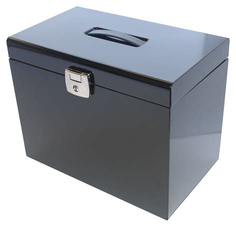 lockable metal file storage box|portable lock box for files.